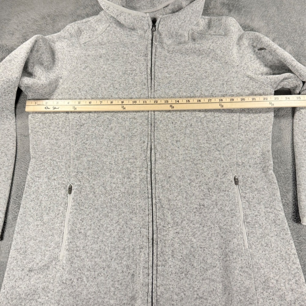 LL Bean Womens XL Sweater Fleece Full Zip Hoodie Light Gray Heather - Picture 6 of 9